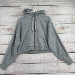 Sweaty Betty Full Zip Crop Hoodie Sweatshirt Women's Size 8/10 Gray